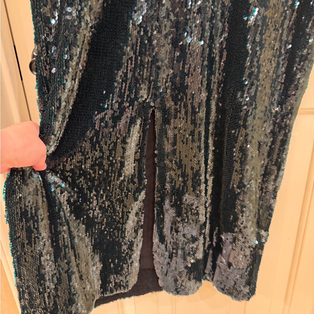Dress the Population Dark Emerald Sequin Midi Dress - Picture 2 of 4